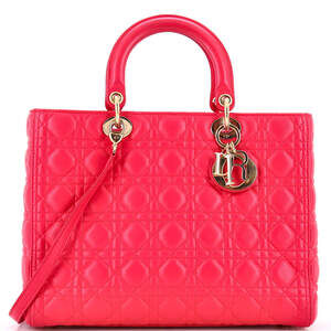 Christian Dior Large Lady Dior Bag Cannage Quilt Lambskin